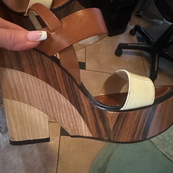 Jimmy Choo Notion Layered Wood Wedges - Picture 5 of 8